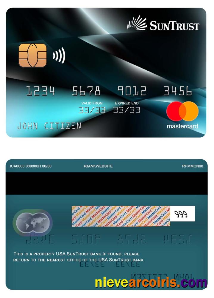 USA SunTrust bank mastercard